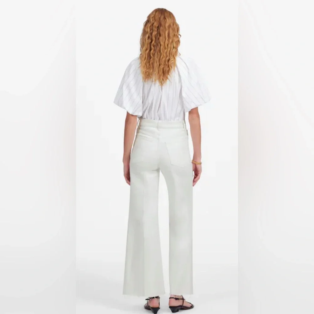 Madewell white flared wide-leg crop jeans - Picture 3 of 4